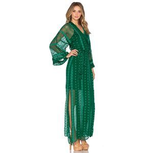 HOUSE OF HARLOW 1960 Green Poppy Wraparound Dress - Size XS